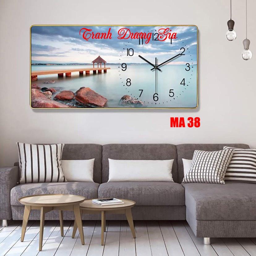 Tranh đồng hồ treo tường tráng gương 3d cao cấp Giá xưởng size 35x70