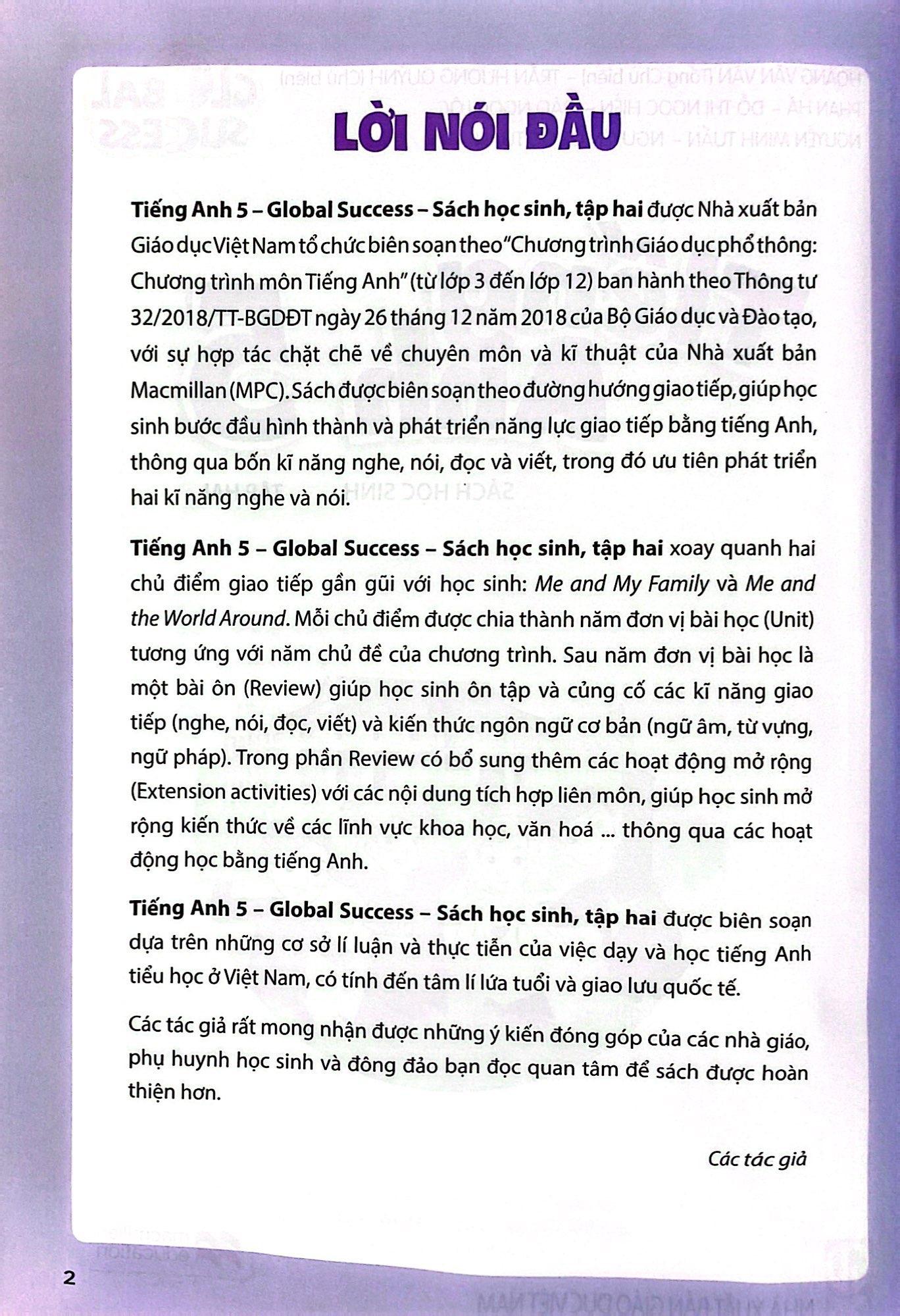 Global Success - Tiếng Anh 5 - Sách Học Sinh - Tập Hai (2024)