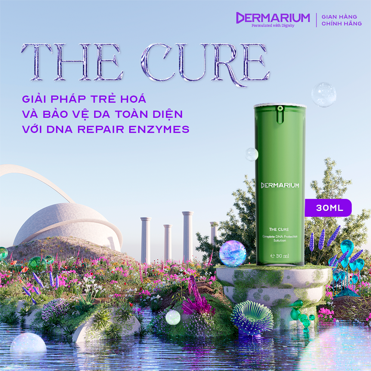 Dermarium The Cure - Tinh Chất DNA Repair Enzymes Trẻ Hoá &amp; Bảo Vệ Toàn Diện 30ml