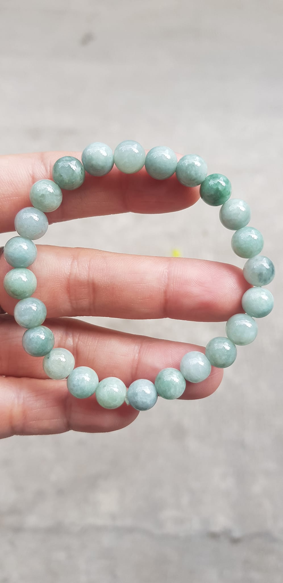 Vòng chuỗi đá cẩm thạch tự nhiên xanh ngọc nhẹ nhàng đẹp sang may mắn Size vòng hạt 8mm Hợp nữ mệnh Thủy Mộc hỏa rẻ đẹp
