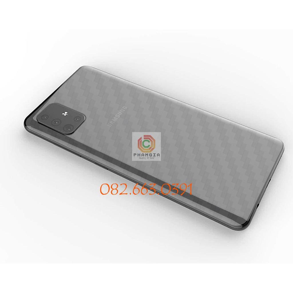 Skin Dán carbon mặt sau dành cho Samsung Galaxy a51 vân 3D, full keo dễ dán