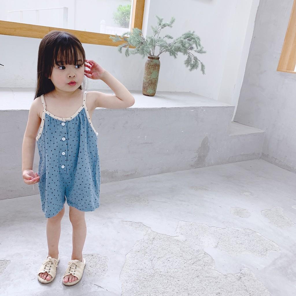 bỏ Bộ Áo Liền Quần Ngắn Jumpsuit Bé Gái Kiểu Hàn Quốc