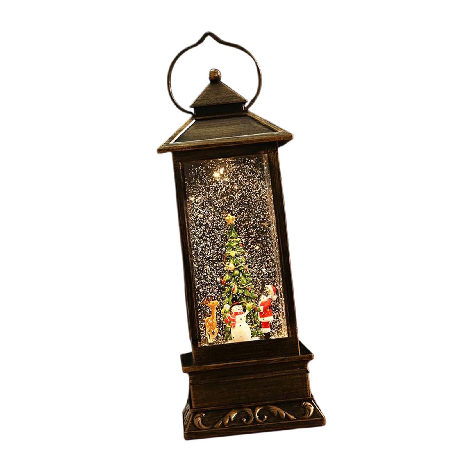 Glittering Christmas Music Box Lantern Rotating for Holiday Indoor Decor