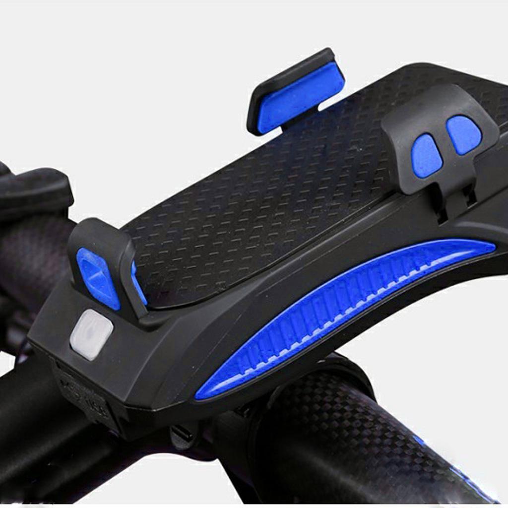 4-in-1 Bike Headlight Horn Hooter Bell Cycles Phone Holder Bracket