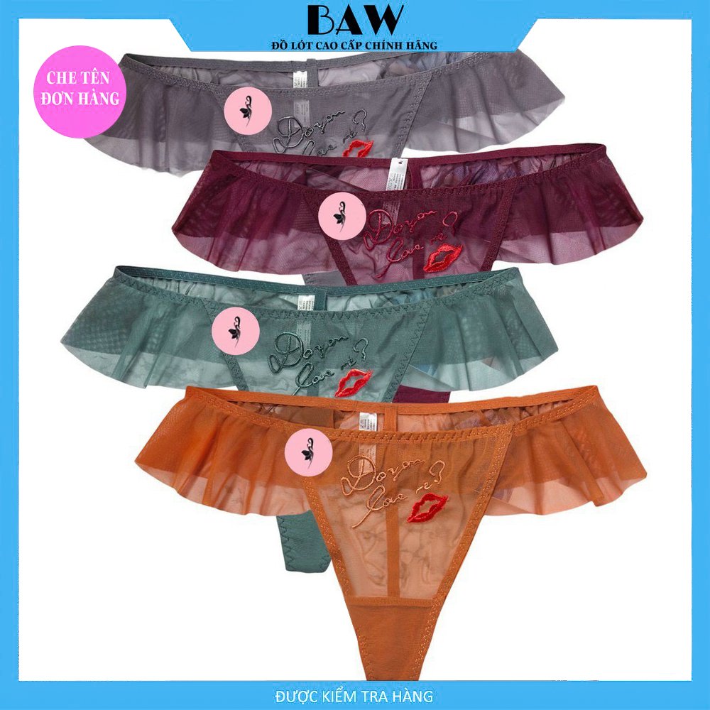Quần Lót Nữ, Bộ 5 Quần Lót Ren Lọt Khe Cao Cấp Mềm Mịn Hàng Thương Gia, Quần Lót Nữ Kháng Khuẩn, Nội Y Nữ Sexy Thương Hiệu Baw Mã QLK01