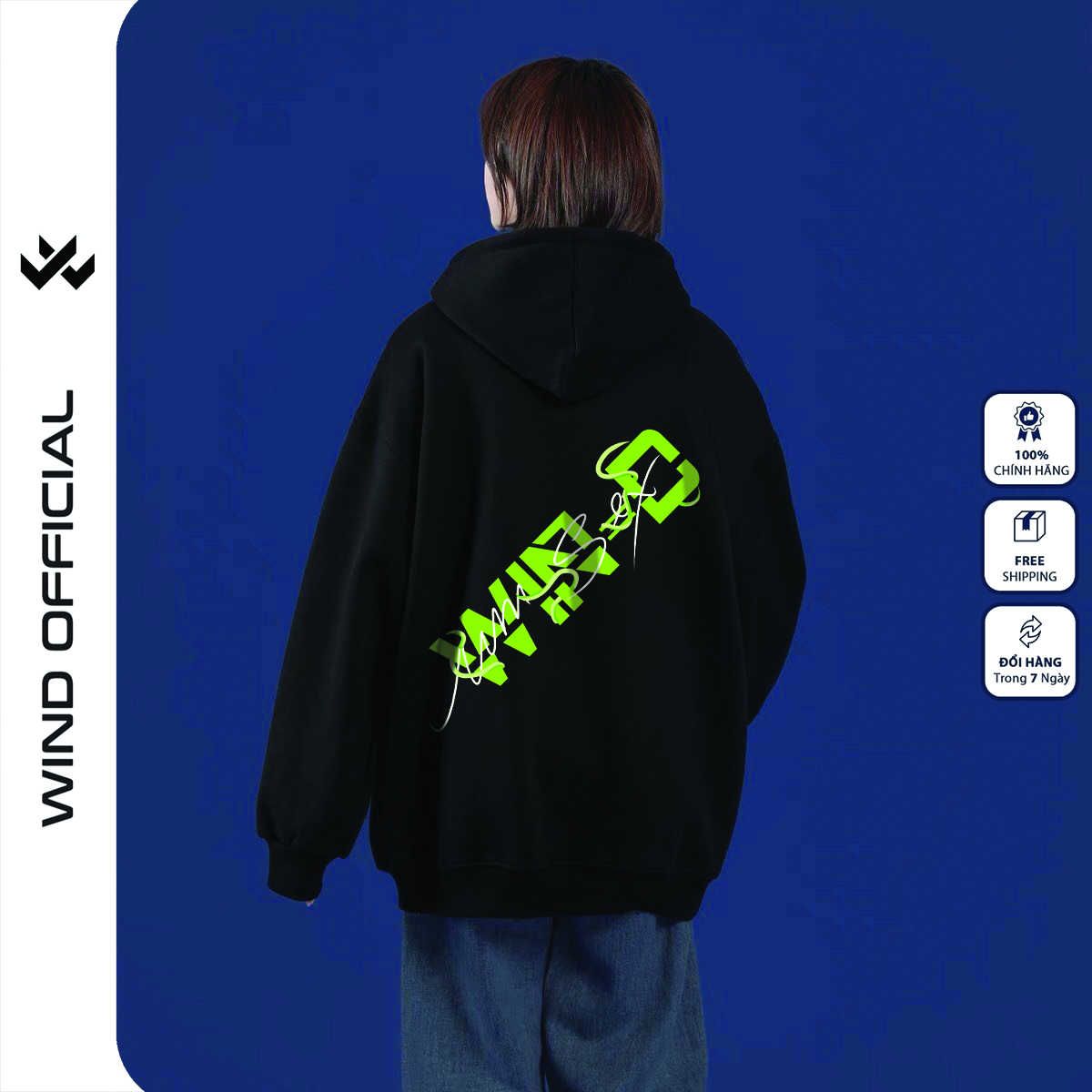 Áo hoodie form rộng WIND unisex nỉ bông HD24 thời trang nam nữ oversize ulzzang