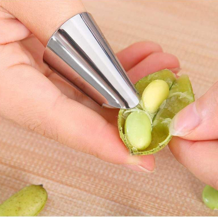 Bộ 2 bọc ngón tay Inox đa năng tách hạt, bóc rau củ quả, tách vỏ ngũ cốc chống đứt tay, bảo vệ móng tay GD432-Bocvoinox-2