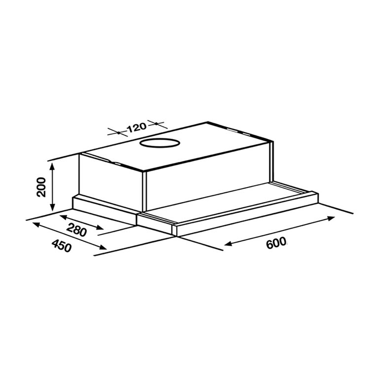 Máy hút mùi âm tủ Kaff KF-TL60H - Hàng chính hãng