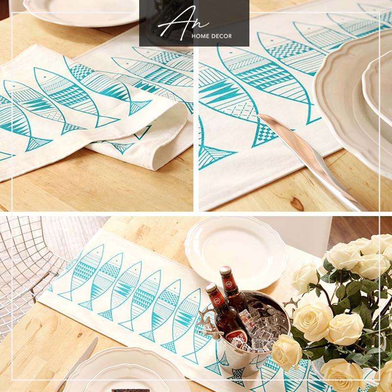 Tấm trải bàn Table runner con cá