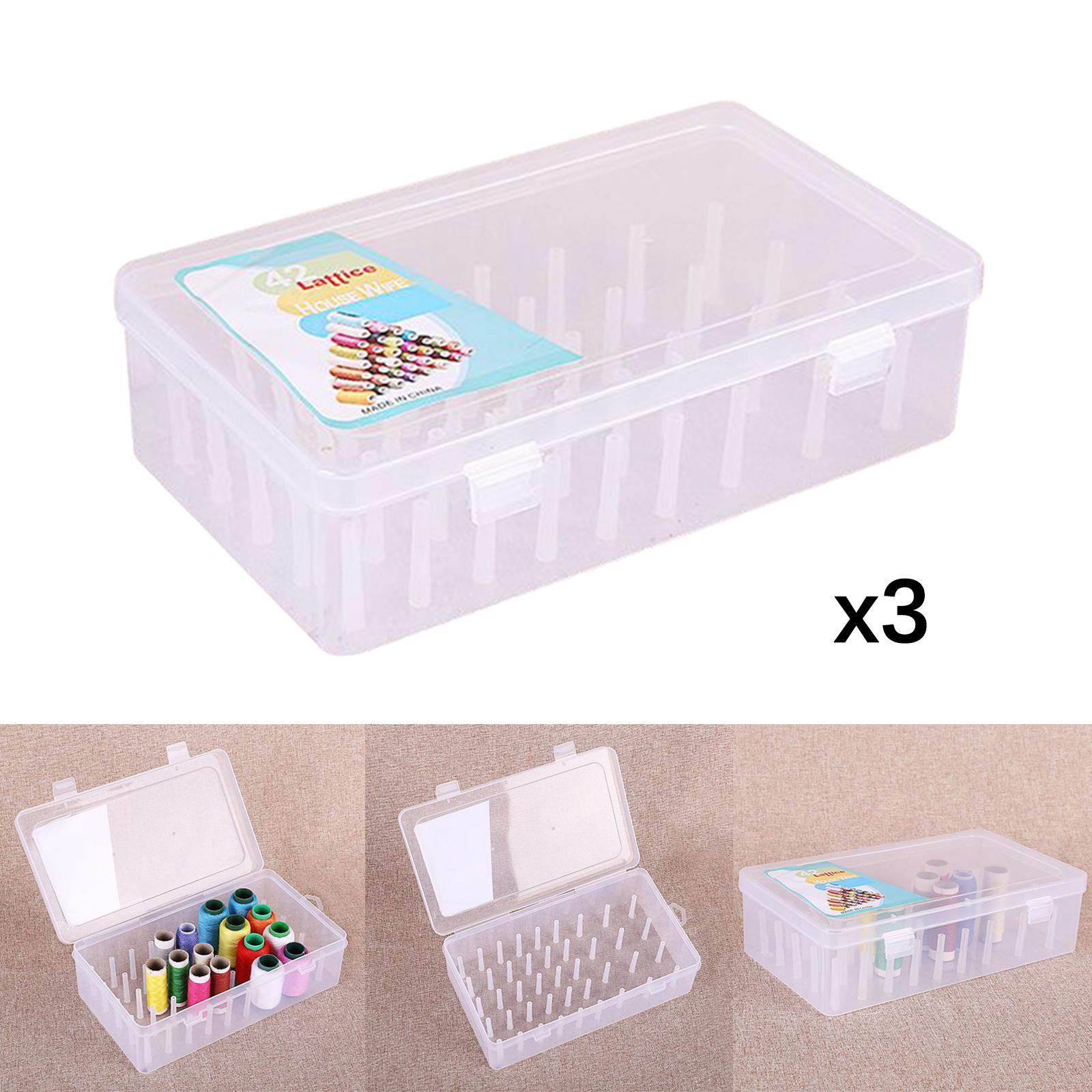 3 Pieces Sewing Thread Holders for Spools of Thread, Portable Empty Case  Holder Box Container 42 Spools Pole Sew Threads Storage