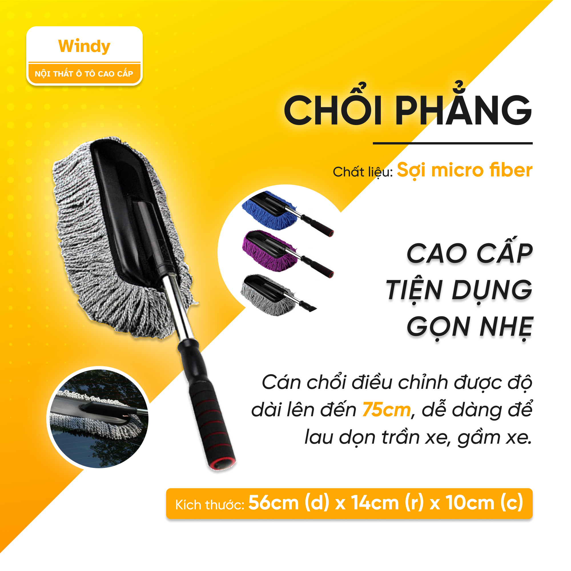 Chổi lau xe- chổi Phẳng
