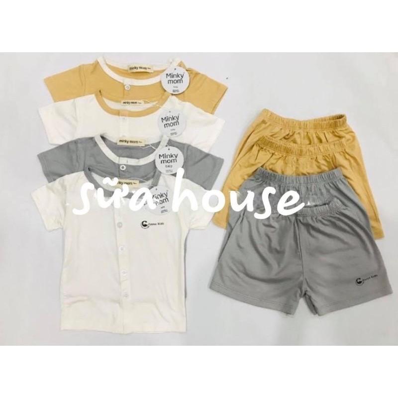 Bộ thun cộc cúc chất co giãn mềm mịn cho bé