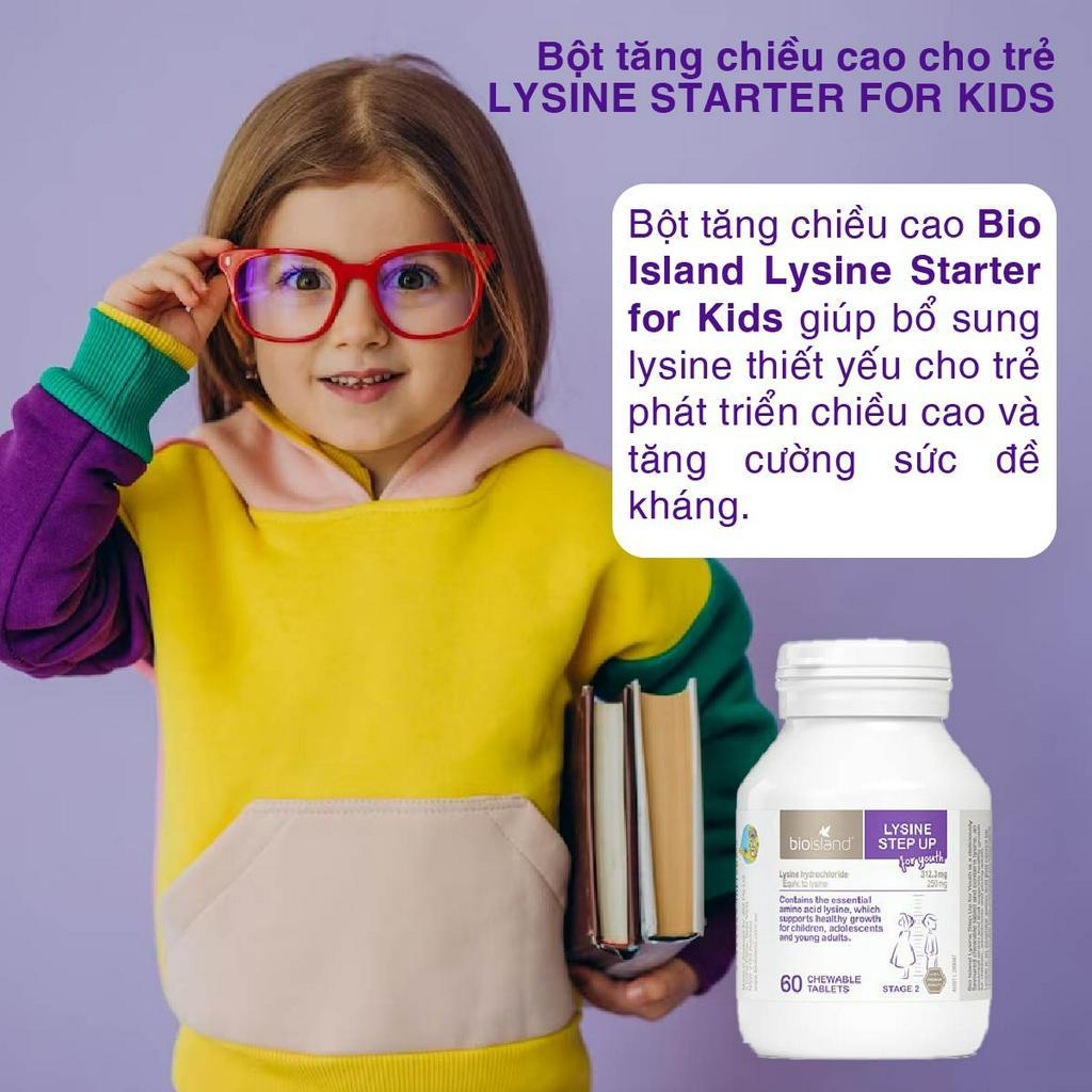 Bột Lysine giúp bé tăng chiều cap Bio Island Starter 150g của Úc giúp bé phát triển toàn diện, cao lớn, khỏe mạnh