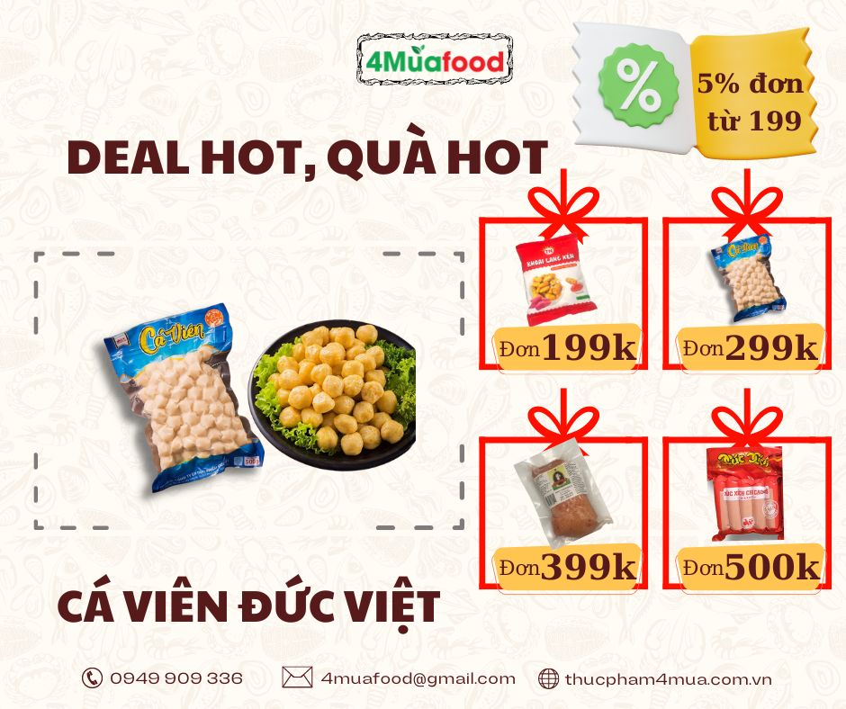 [Chỉ giao HN] - Cá viên Đức Việt - gói 500g