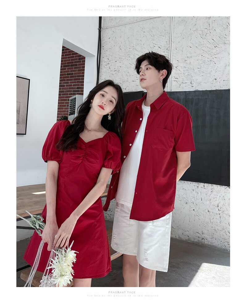 Set đồ đôi nam nữ áo váy mới Couple Tina 1 - AV003