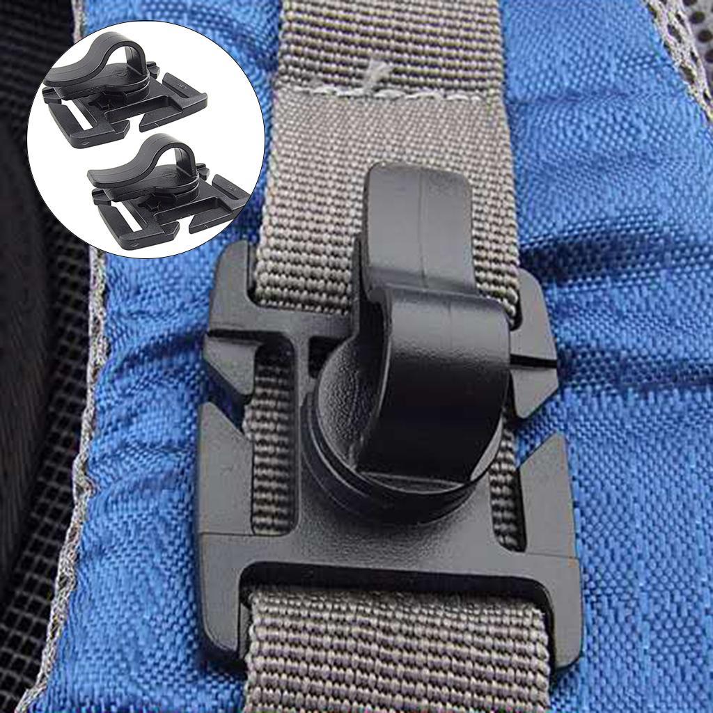 2 Pieces Water Bladder Drinking Tube Webbing Clip Holder