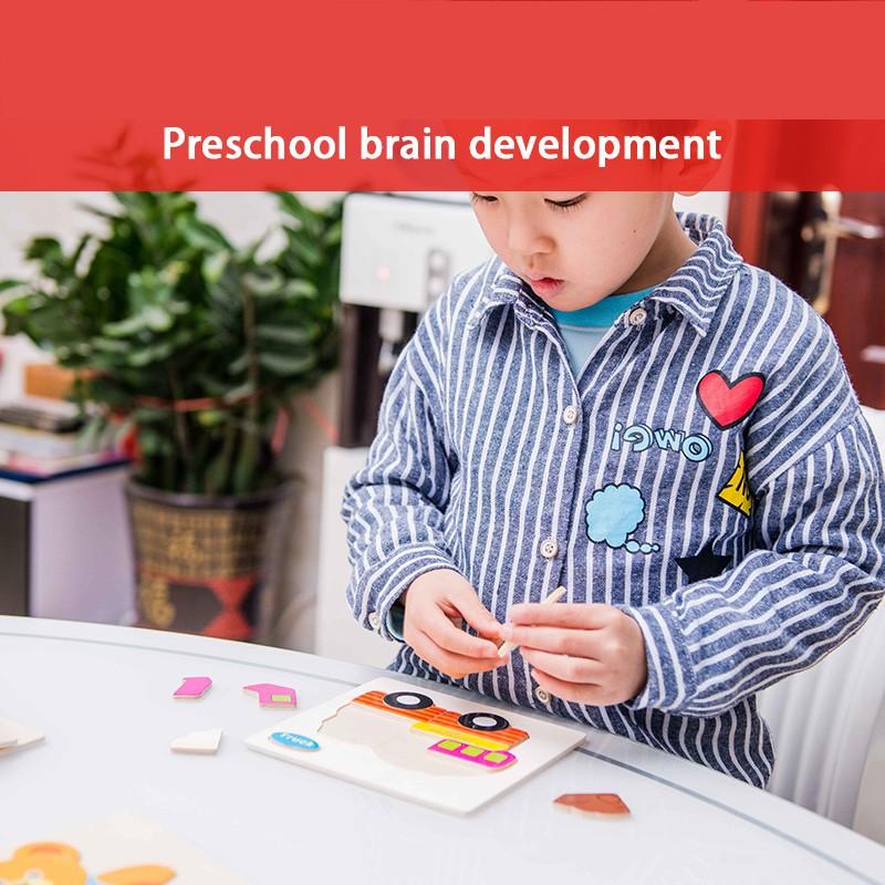 Đồ chơi xếp hình cho trẻ em Từ 250K Đồ Chơi Tranh Ghép Hình Phương Tiện Giao Thông 3D Bằng Gỗ