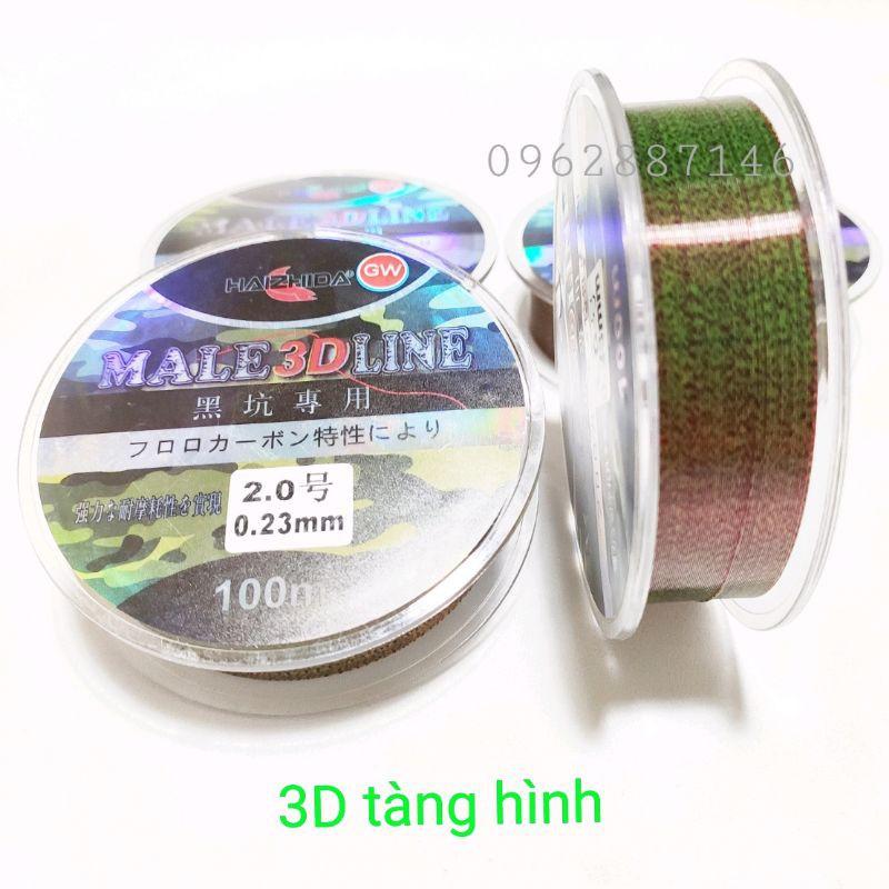 Cước câu cá 3D GW cước thẻo trục tàng hình 100mm