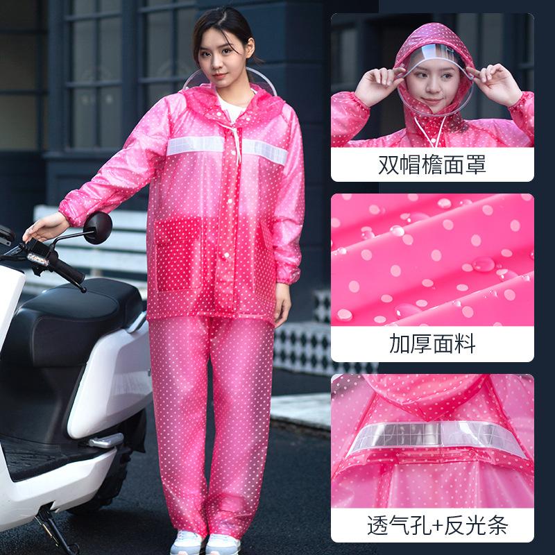 Áo mưa và quần đi mưa phong cách mới nhất phù hợp với loại chia đôi dành cho phụ nữ dành cho người lớn thân dài chống bão xe điện quần áo chống thấm nước áo mưa nữ