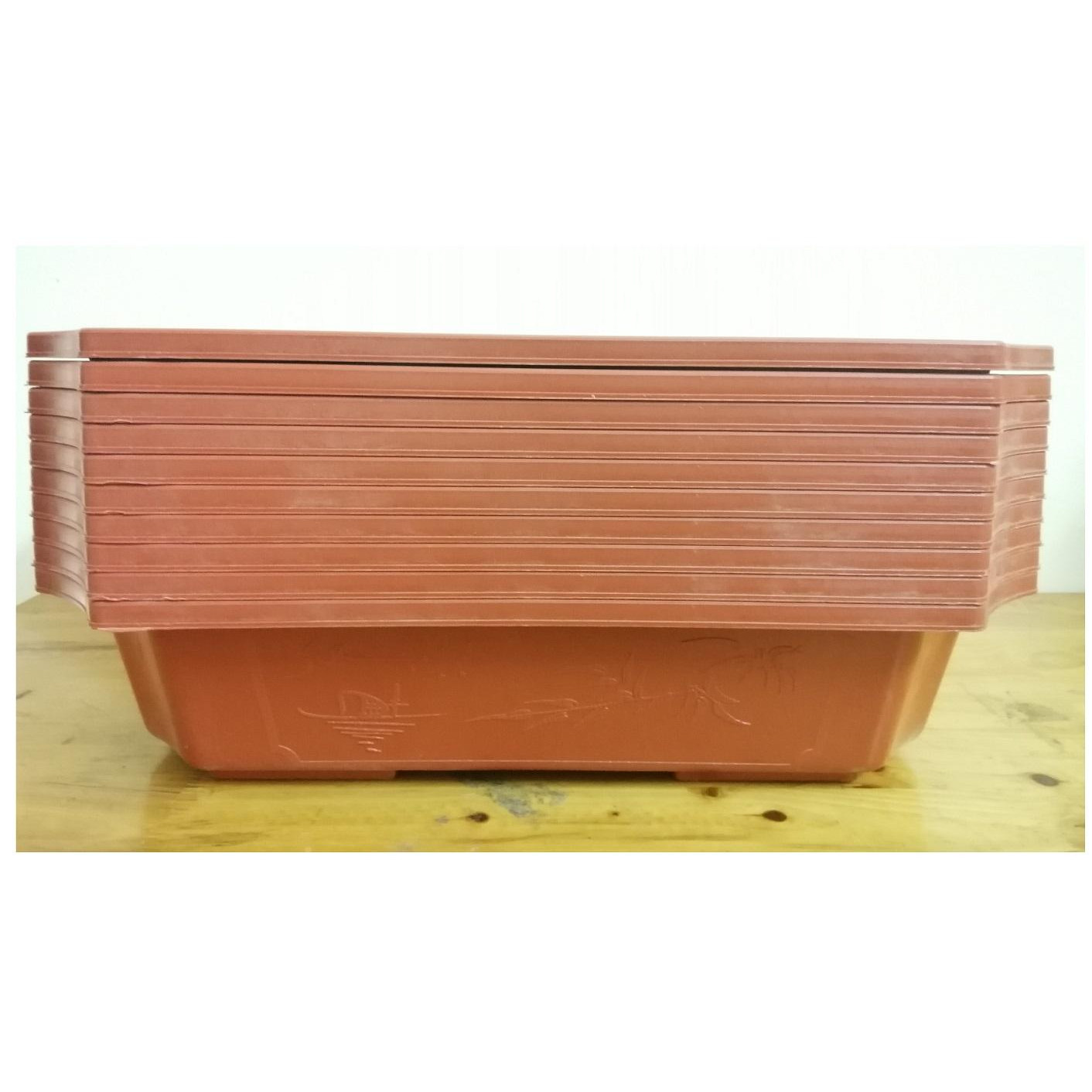 10 Khay Nhựa Bình Thuận PLASTIC Kích Thước 50X35X12CM - Màu Nâu