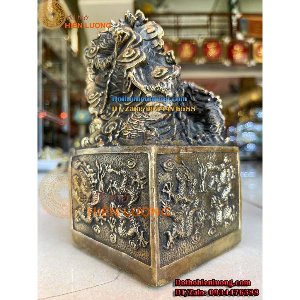 Ấn Rồng - Cửu Long Kim Ấn Giả Cổ Bằng Đồng - Vật Phẩm Phong Thủy Giúp Thăng Quan Tiến Chức
