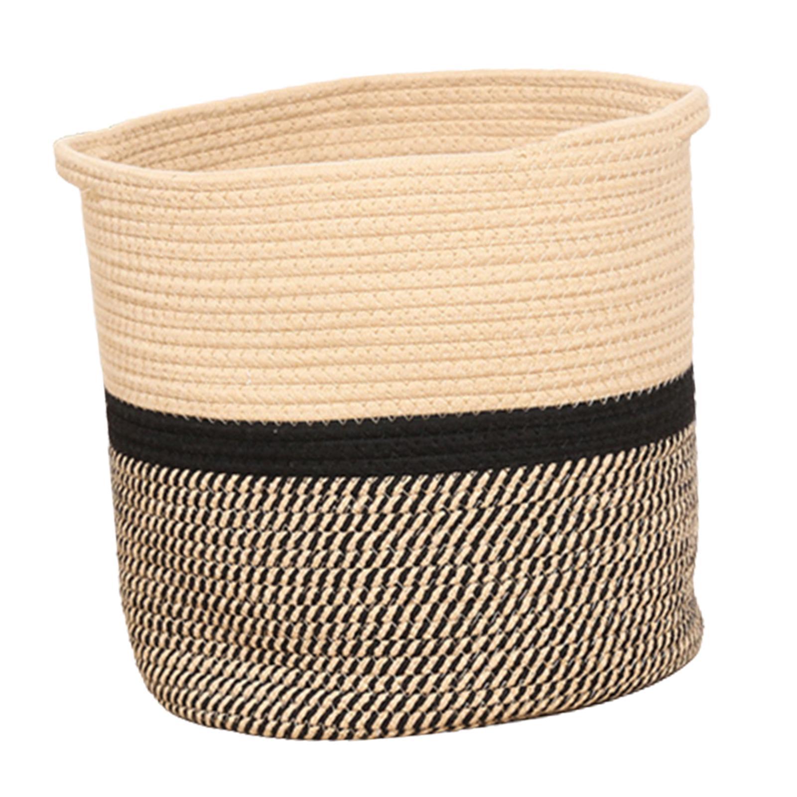 Laundry Hamper, Decorative Organizing Basket, Freestanding Woven Rope Storage Basket for Socks Blanket Toys