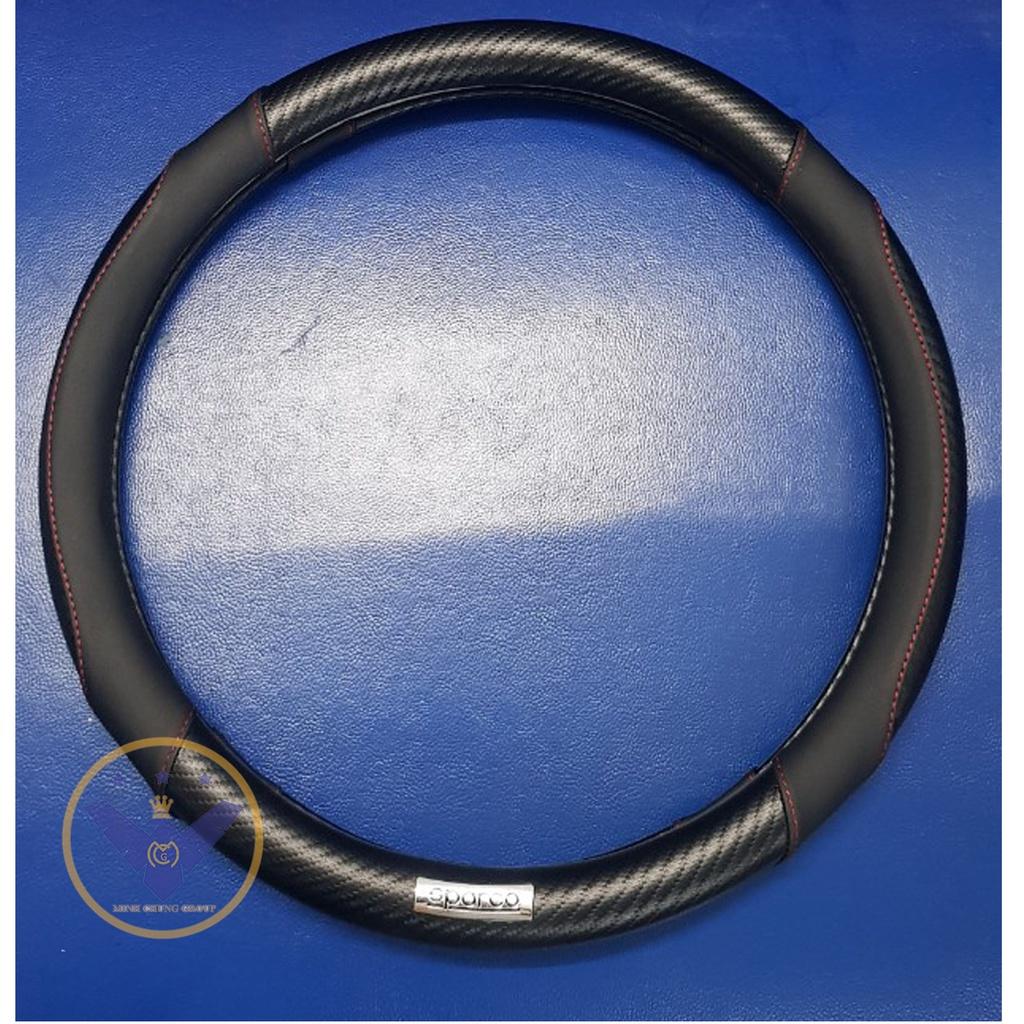 Bọc vô lăng Sparco vân carbon cao cấp da PU và cao su non
