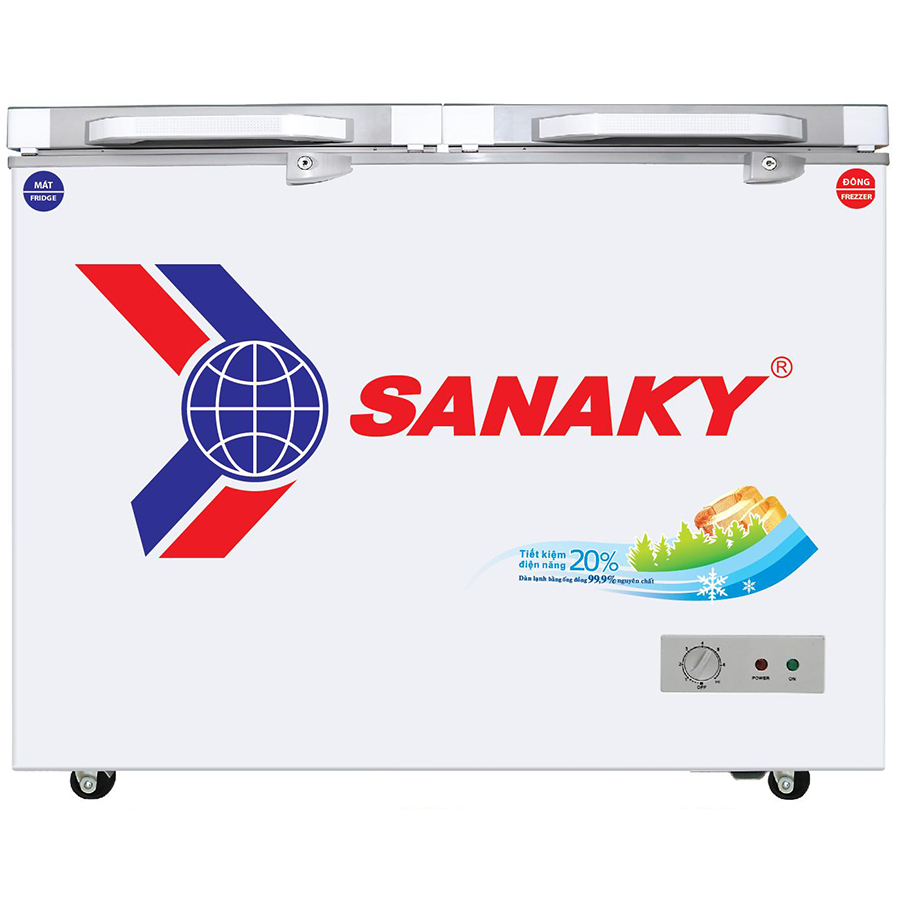 Tủ Đông Kính Cường Lực Sanaky VH-2599W2K (195L) - Xám - Hàng Chính Hãng - Chỉ Giao tại Hà Nội