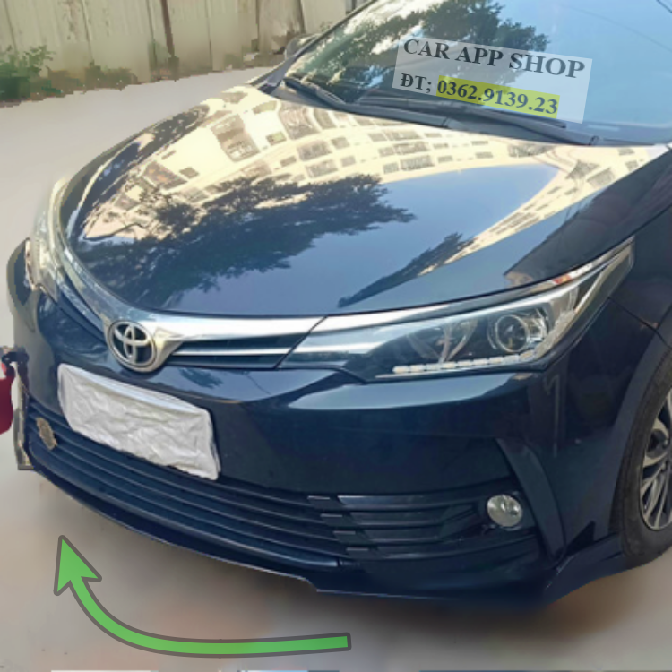 Cản trước thể thao Toyota Corolla Altis  lắp cho đời xe 2014 - 2018 Tác Dụng Bảo Vệ xe Chống Va Quyệt