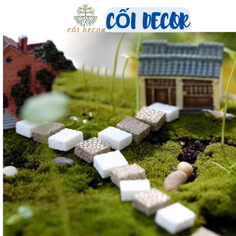 Mô hình tiểu cảnh ️ Viên gạch giả làm lối đi tiểu cảnh, sân vườn, terrarium, sen đá