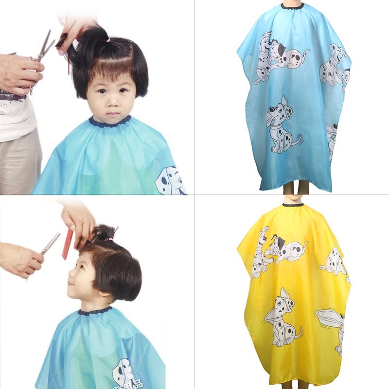 Áo Choàng Cắt Tóc Chống Thấm Nước Hoạt Hình Chó Đốm Đáng Yêu Cho Bé
