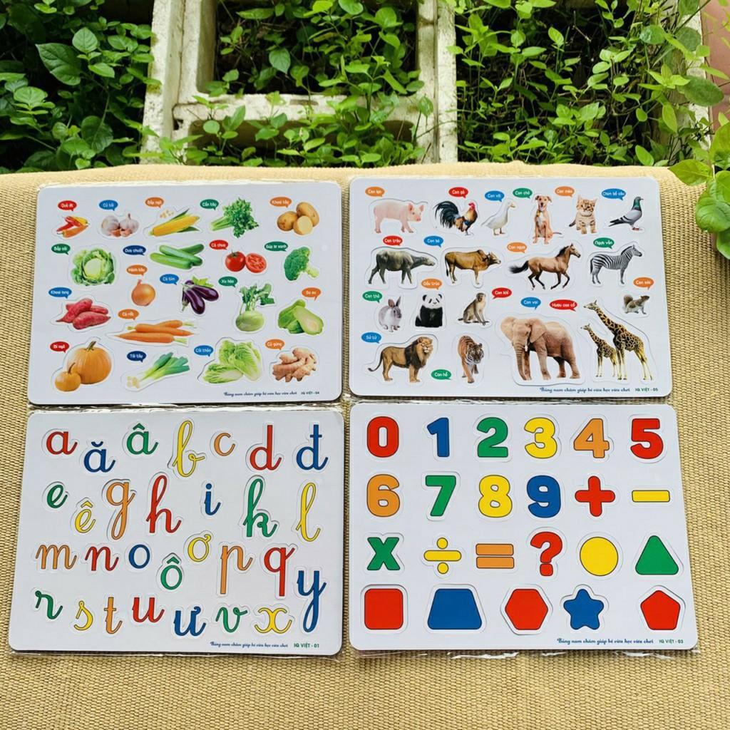 Bảng Dán Hình Nam Châm Chữ Cái, Chữ Số, Động Vật, Rau Củ