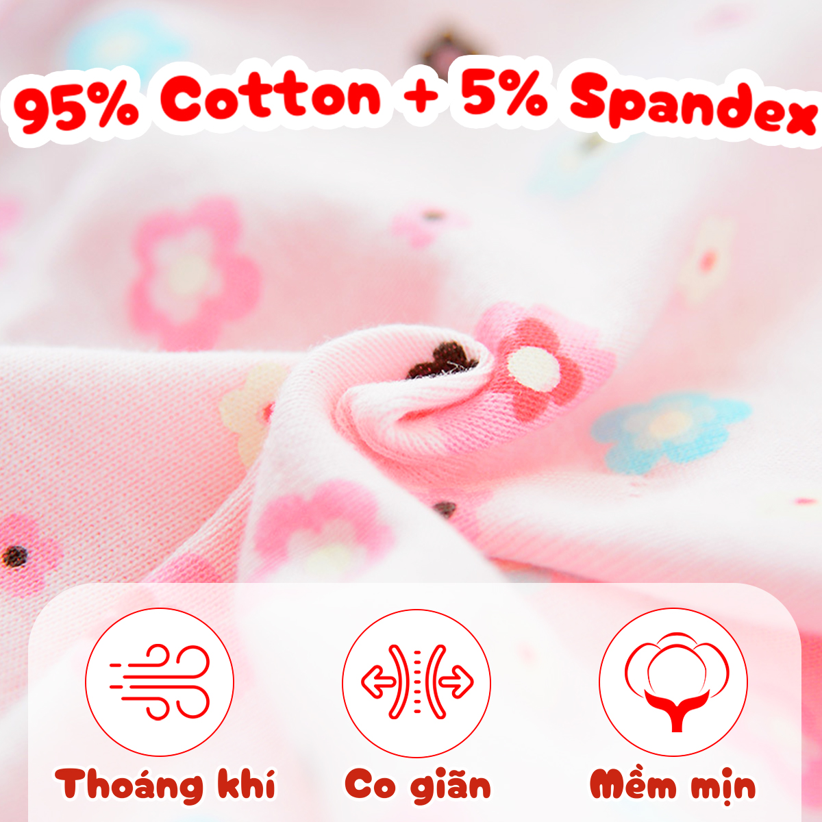Set 4 quần lót cotton họa tiết xinh xắn nhiều màu sắc cho bé gái 2-12 tuổi – C003