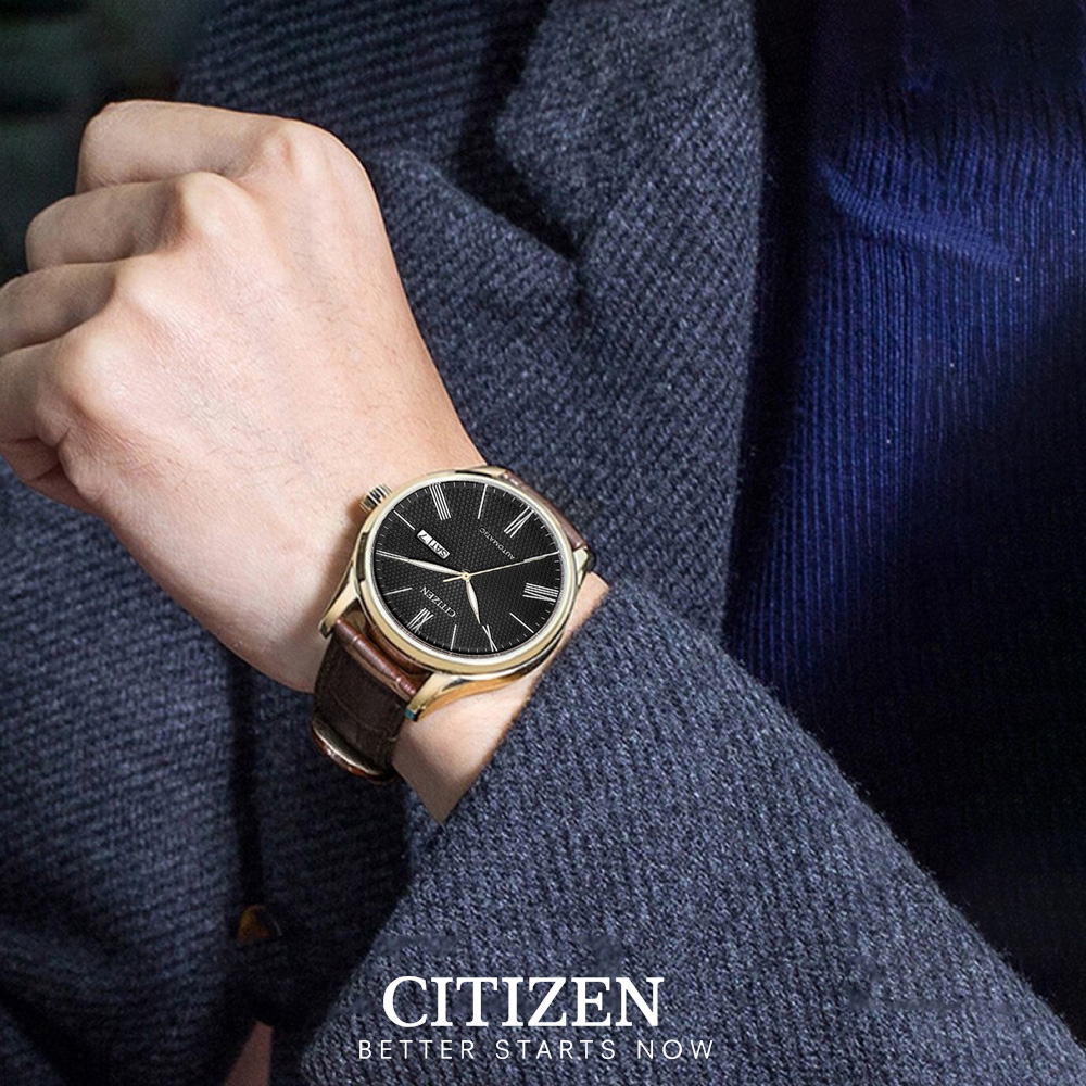 Đồng Hồ Nam Citizen Dây Da NH8353-00H - Mặt Xám