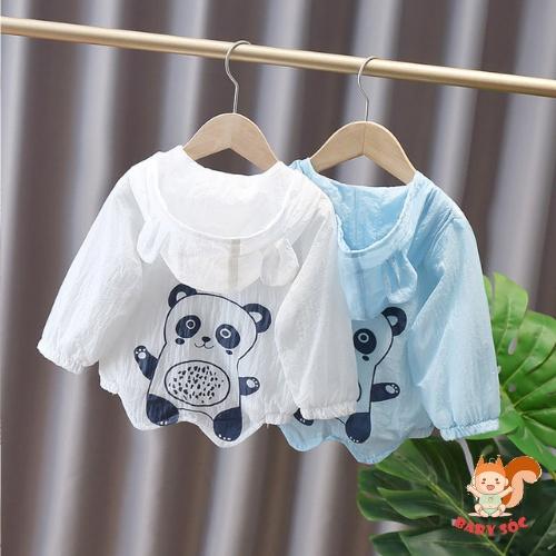 Áo khoác đũi cho bé in hình gấu cute, Áo khoác cho bé từ 6-21kg - BABY SÓC