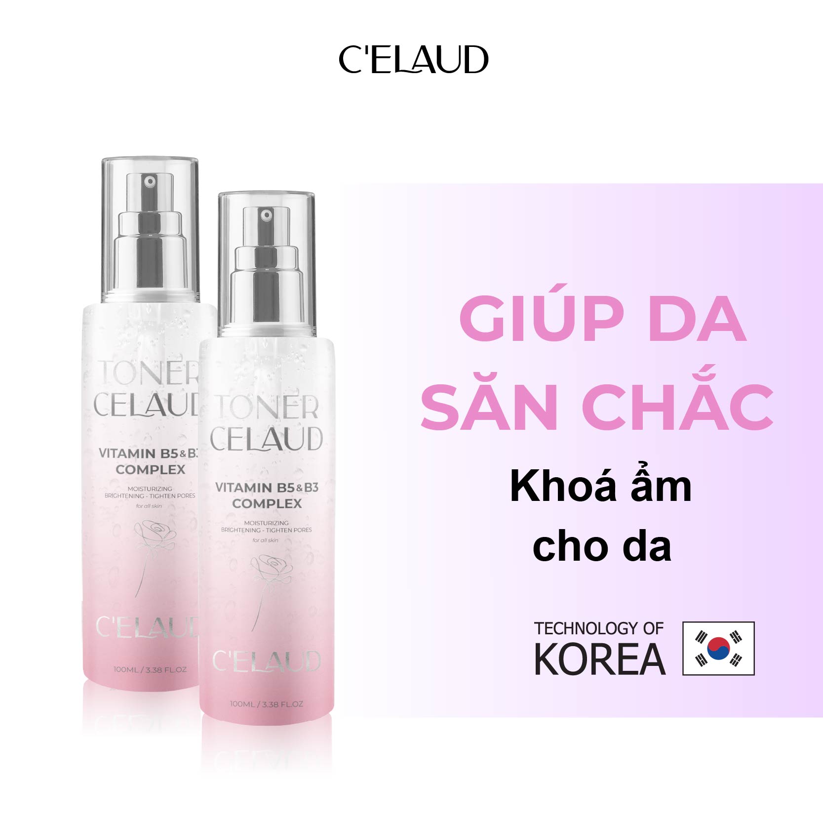 Combo 2 nước hoa hồng làm dịu da và cân bằng độ pH Toner Celaud