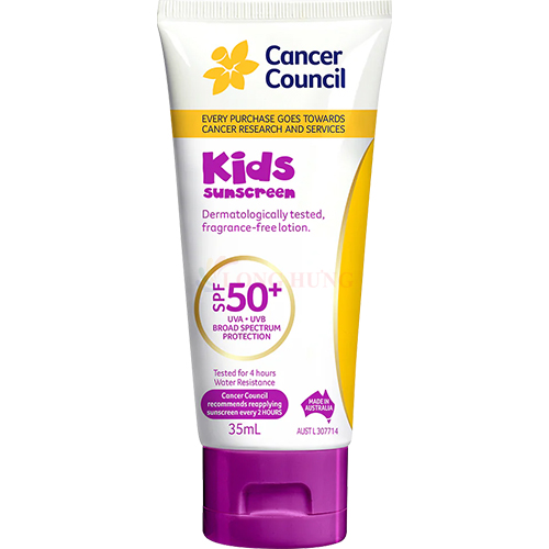 Kem chống nắng trẻ em Cancer Council Kids Sunscreen SPF50+ (35ml/110ml) - Hàng chính hãng