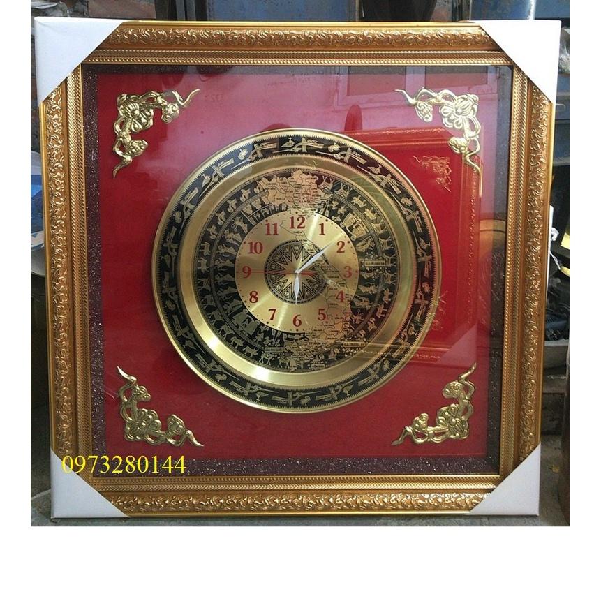 Tranh Đồng Hồ Trống Đồng 70x70cm Khung Nhựa