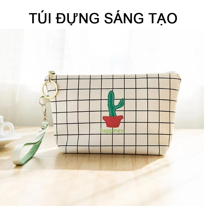 Túi đựng bút đựng điện thoại sáng tạo in hình  xương rồng