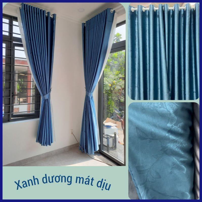 Rèm Cửa Phòng Khách Cao Cấp,Chống Nắng Tốt,Nhiều Màu,Kích Thước – Xanh Dương – Rộng 1,5m x Cao 2m