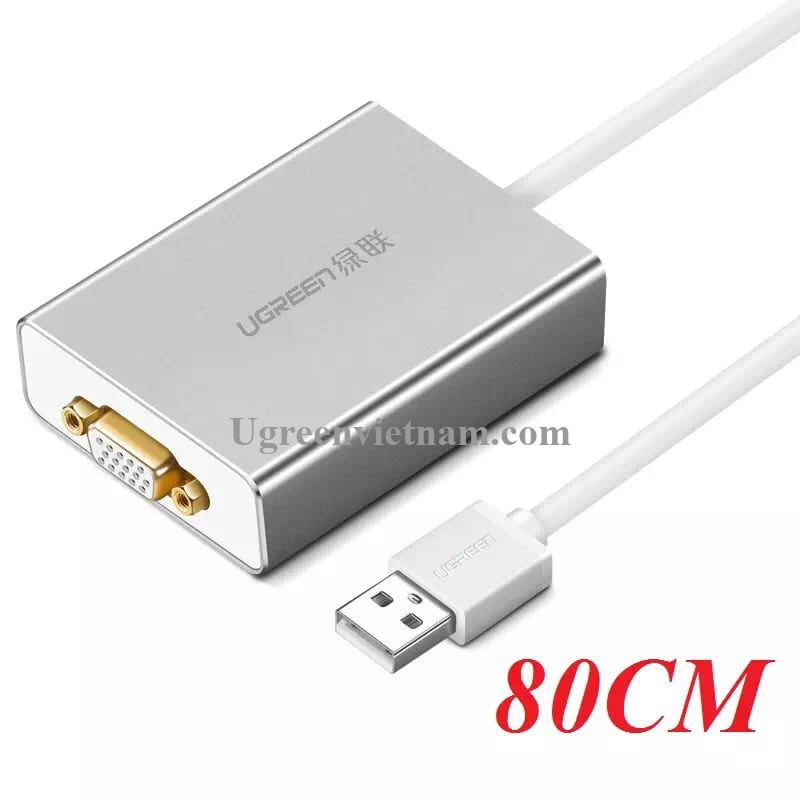 Cáp chuyển USB 2.0 sang VGA Cao Cấp UGREEN 40244-Hàng Chính Hãng