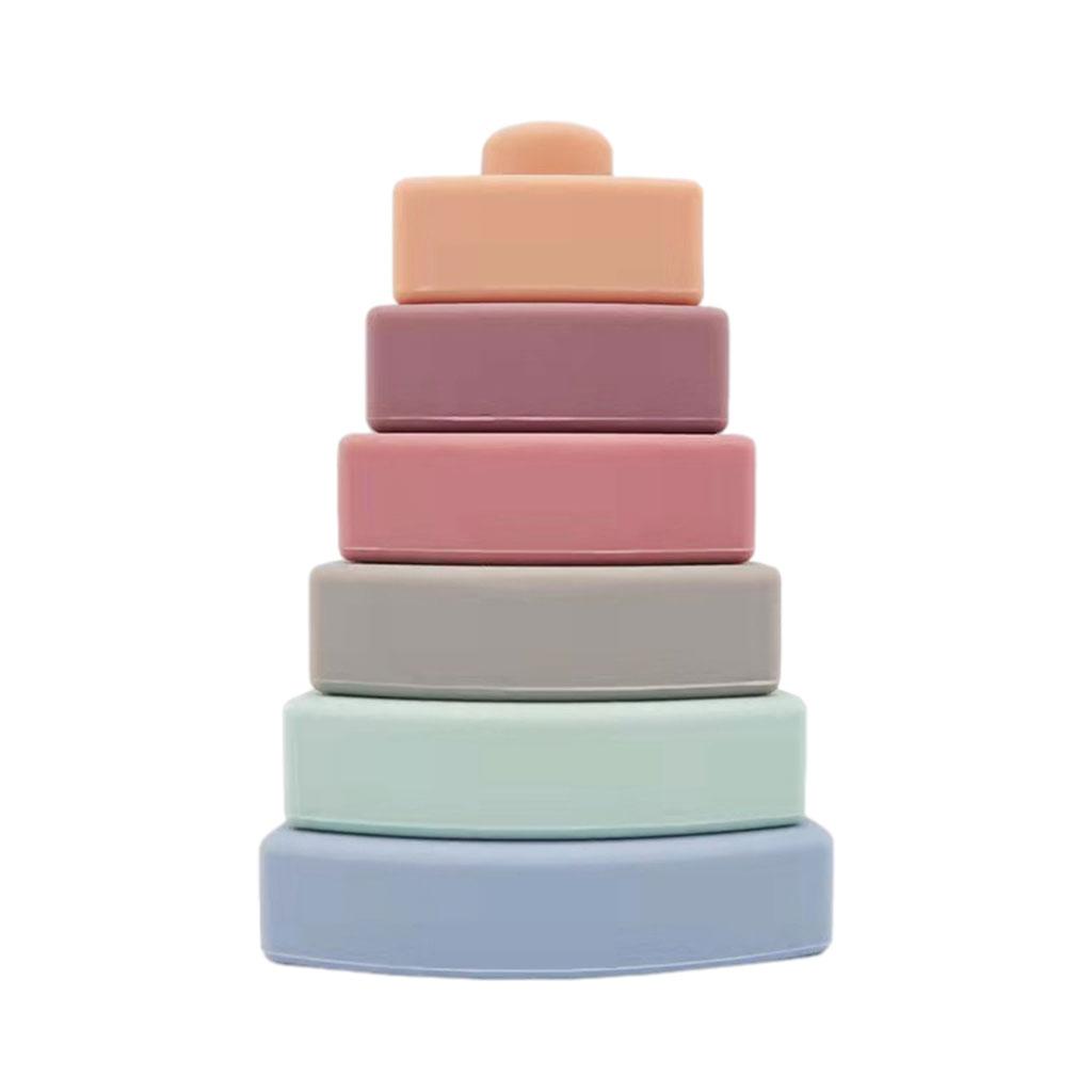Stacking & Nesting Triangle Toy Soft Stacker 6 pcs Building Stacker Light Color