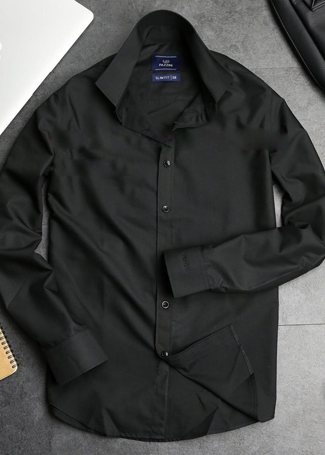 Áo Sơ Mi Nam Cổ Bẻ Đen DENBE98