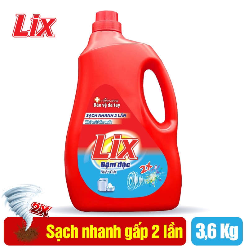 Nước giặt Lix đậm đặc hương hoa 3.6Kg NG360