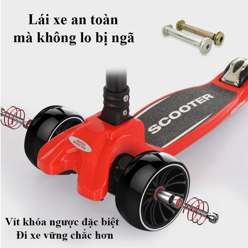 Xe scooter cho bé MKL, xe trượt scooter trẻ em 3 bánh phát sáng có thể gấp gọn cao cấp xuất Mỹ