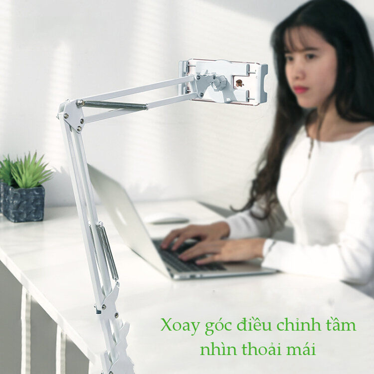 Giá đỡ điện thoại, máy tính bảng kẹp cạnh bàn, giá sách... chất liệu kim loại, xoay góc 360 độ, 4-12.9 inch UGREEN LP142 50394 - Hãng chính hãng