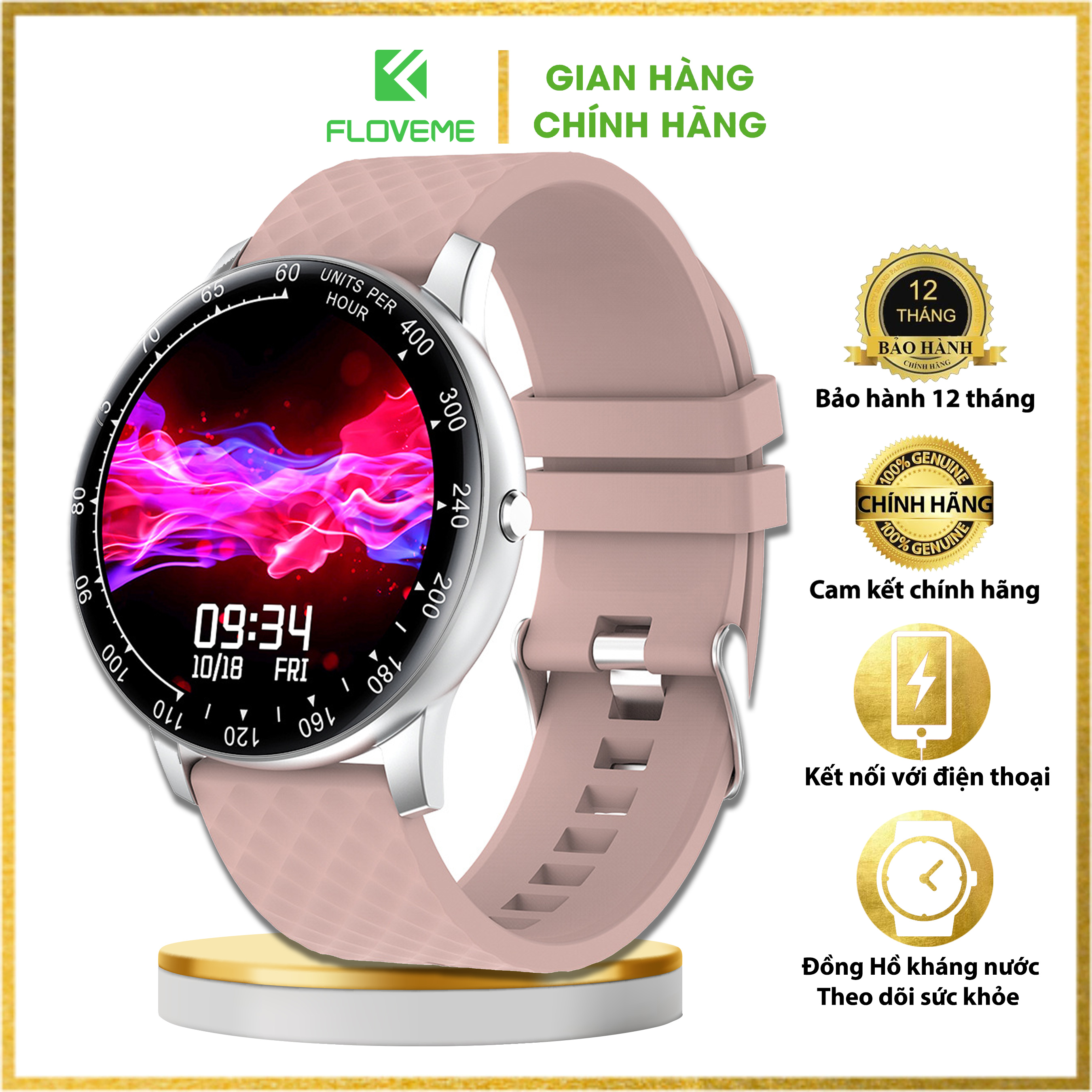 Đồng hồ  FLOVEME H30 - Kết nối Bluetooth 5.0- Màn hình cảm ứng thông minh - Đo nhịp tim siêu chuẩn - thiết kế kiểu dáng sang trọng - Hàng chính hãng