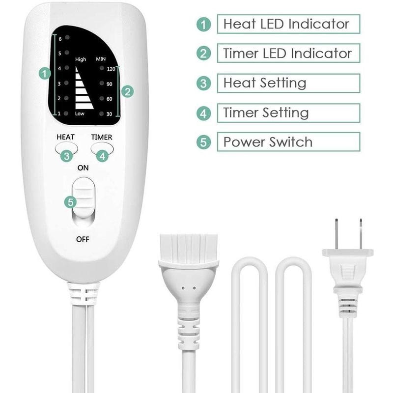 Đệm Sưởi Ấm Giảm Đau Vật Lý Trị Liệu Electric Heating Pad Warmer 6 Heat Settings Back Pain Cramps Relief Home