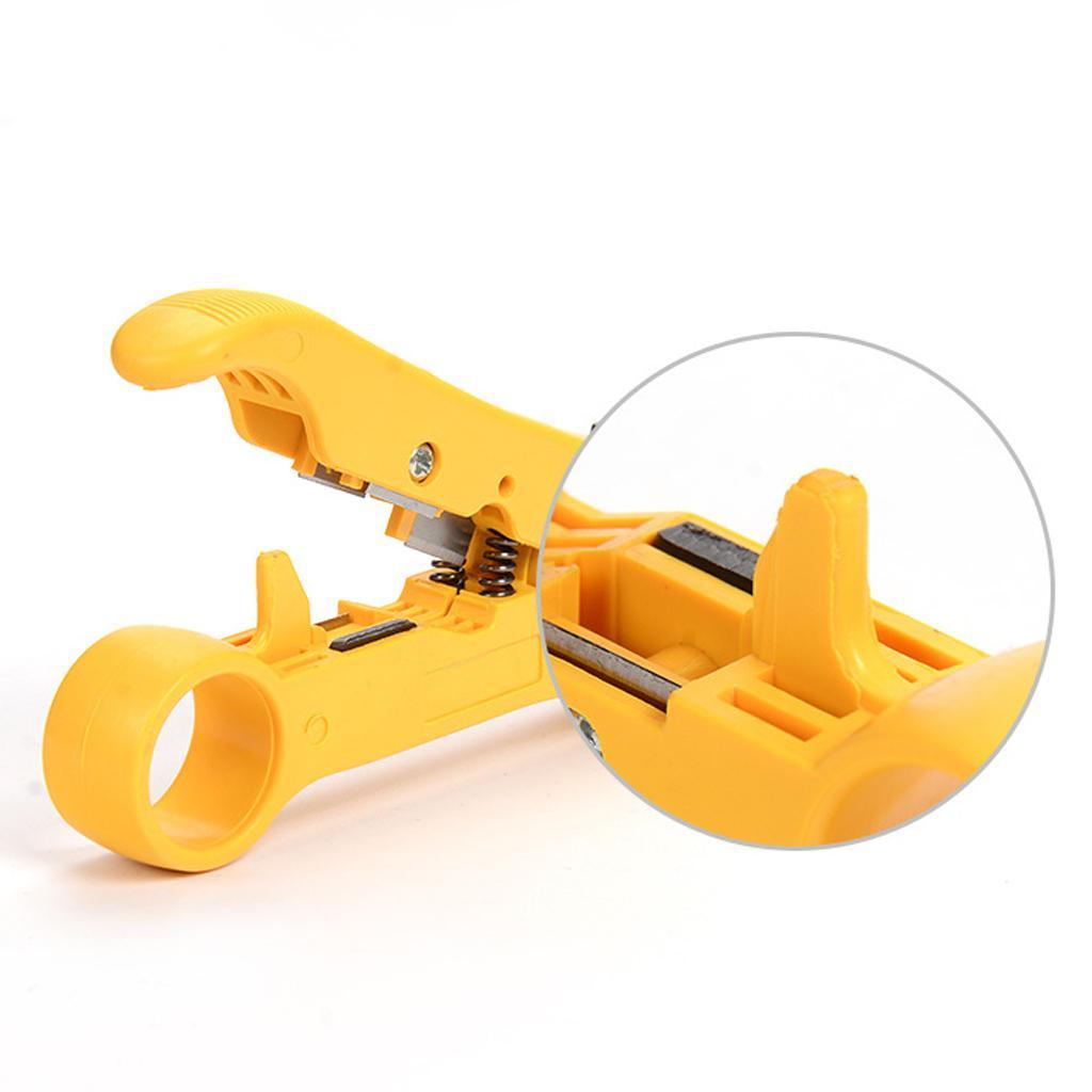 Rotary Coaxial Cable Wire Cutter Stripping Tool RG69/6/11/7 Stripper Yellow