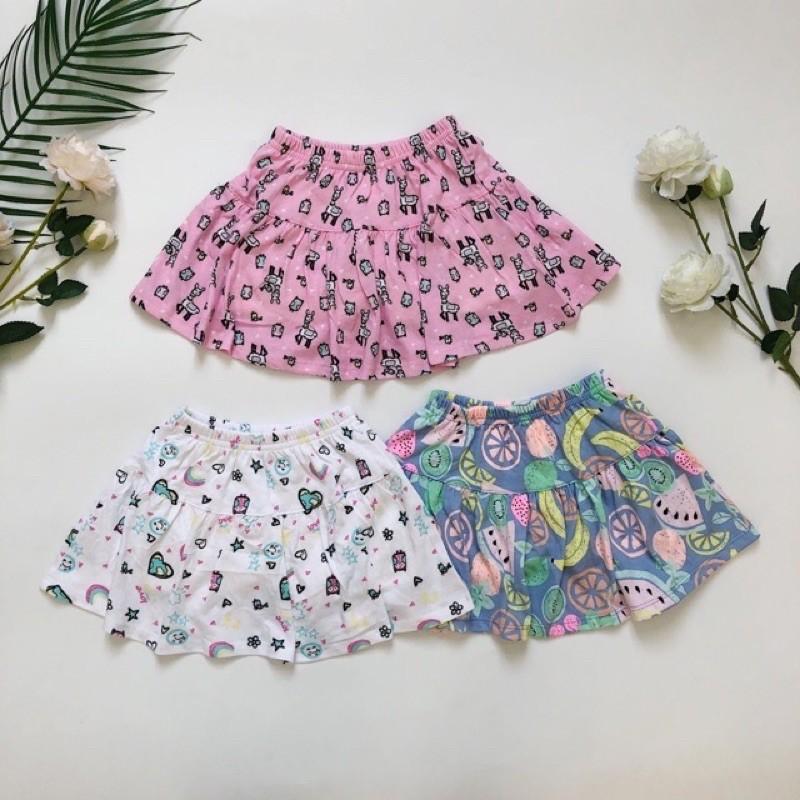 chân váy cotton xuất dư cho bé từ 1-8 tuổi(có quần trong)